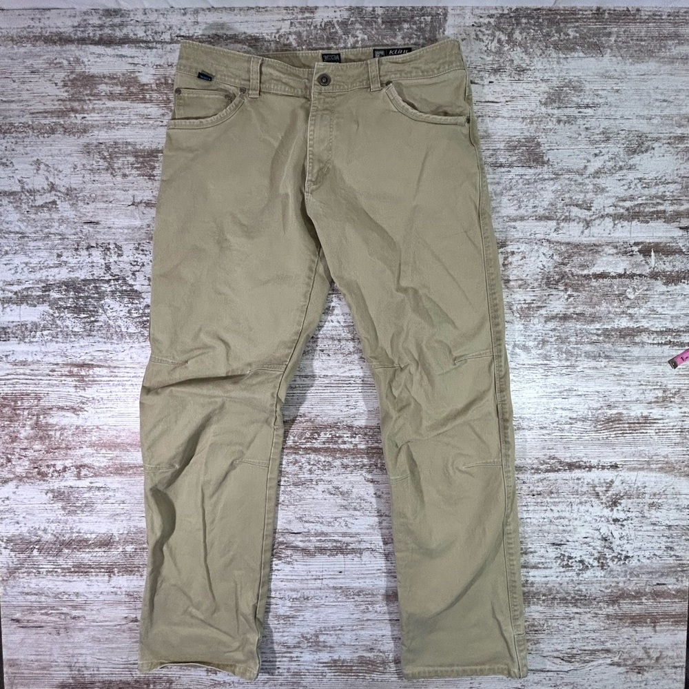 Men’s Kuhl Rydr Rugged hiking work pants khaki tan size 36 x 34 (33)